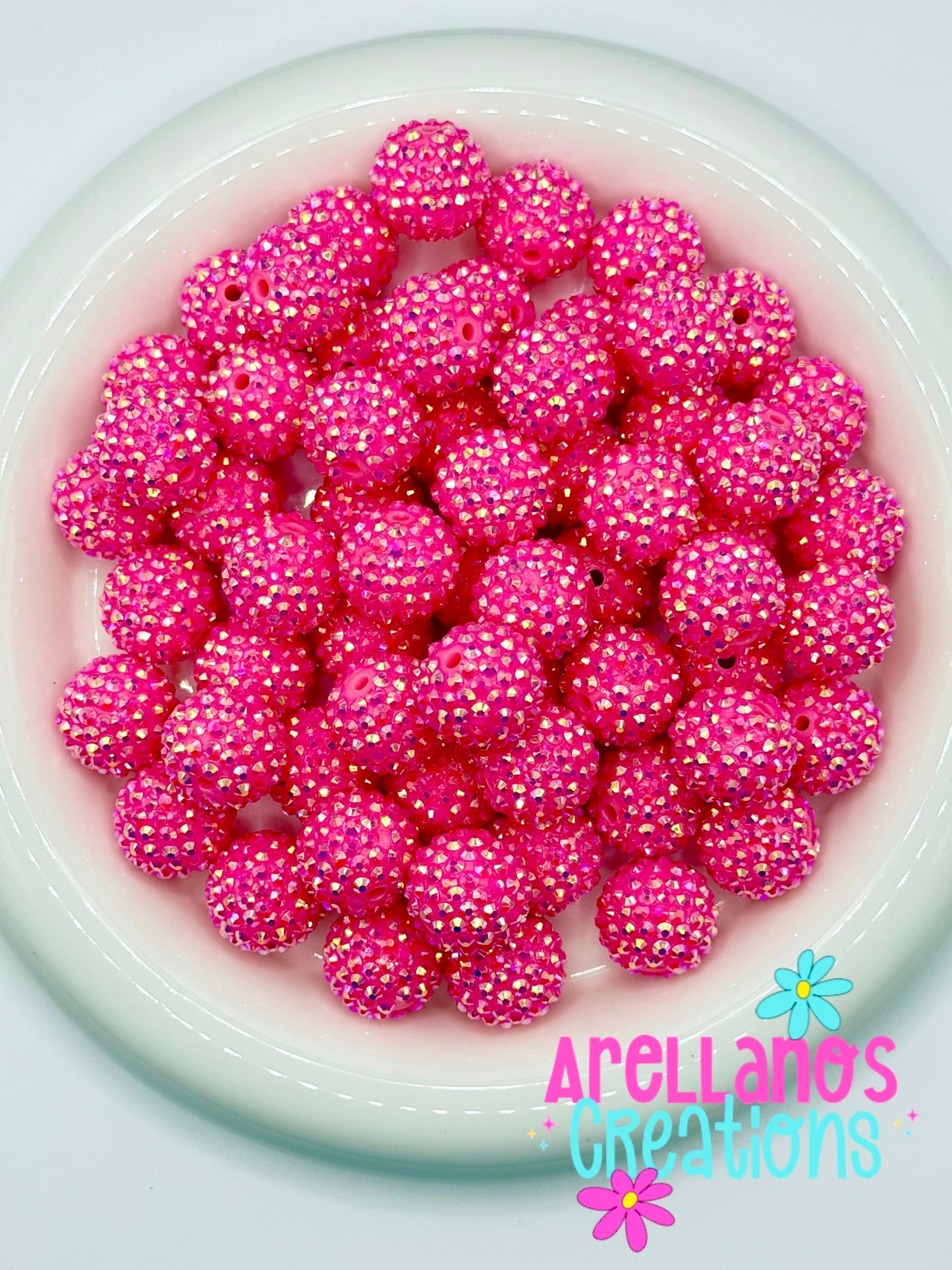 RB-184 Hot Pink AB Rhinestone Beads (20mm or 16mm)