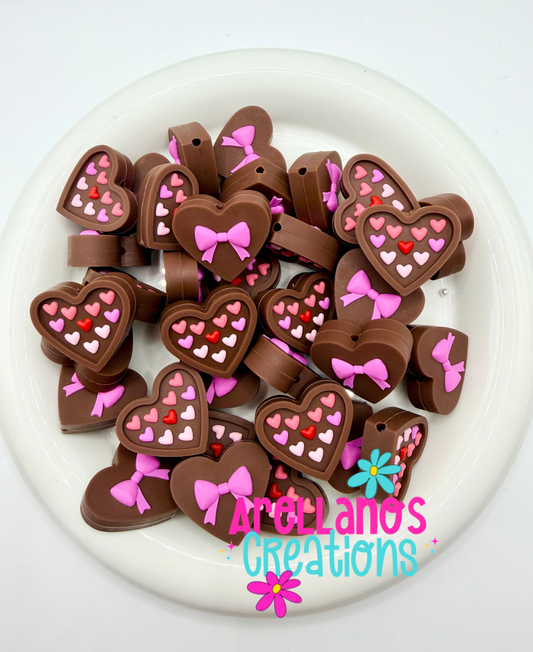 3D Chocolate Heart Box Focal