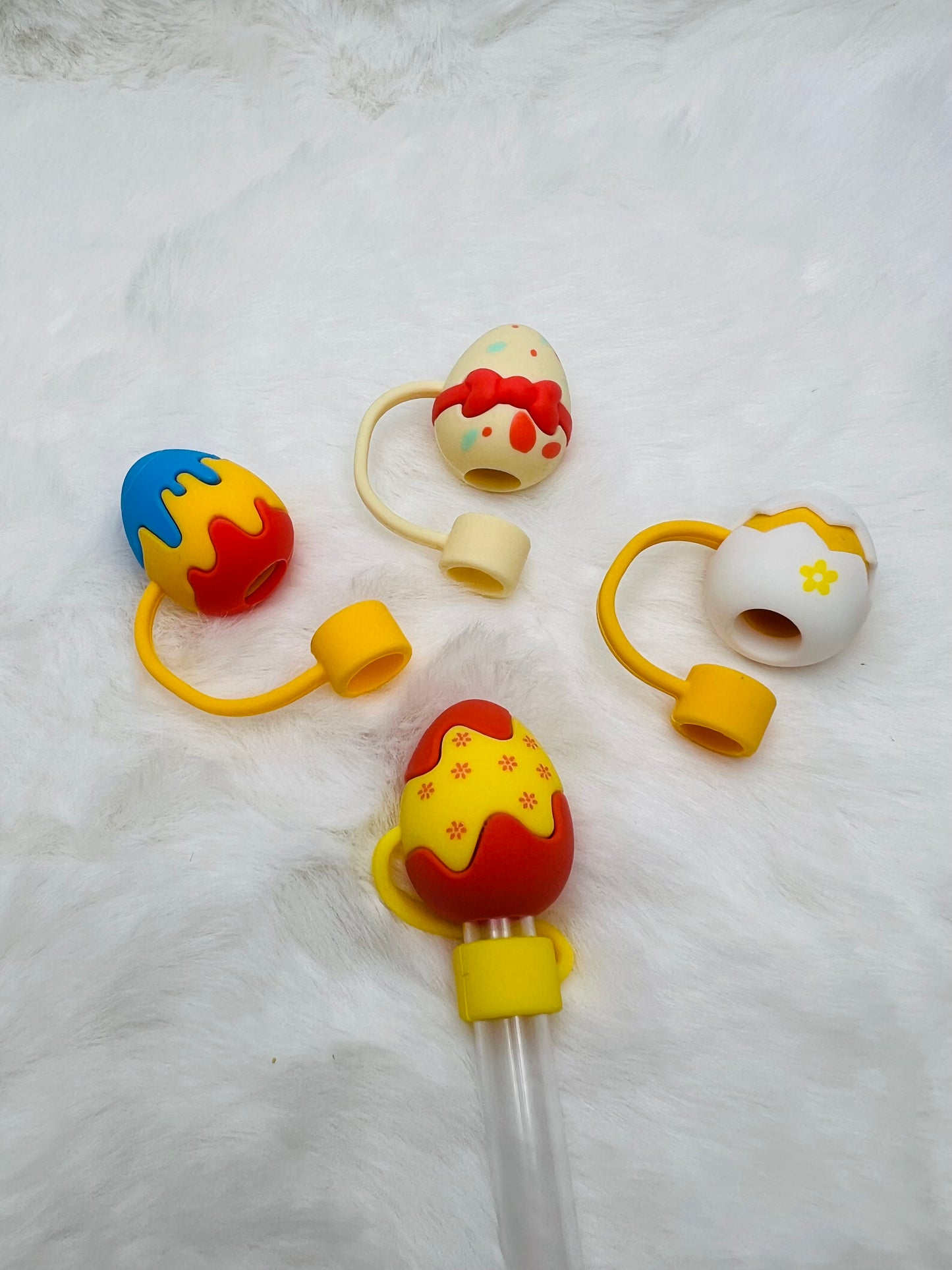 3D egg straw toppers (silicone)