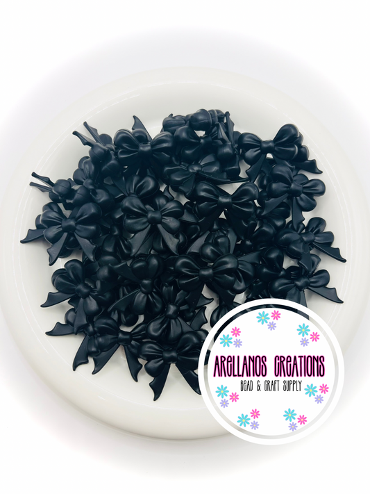 3D black double ribbon W/ tail bow EXCLUSIVE focal