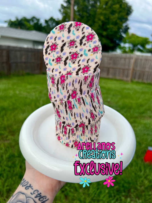 Spooky daisy printed silicone tumbler boot EXCLUSIVE