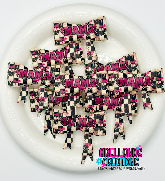 #272 checkered mama large bow focal