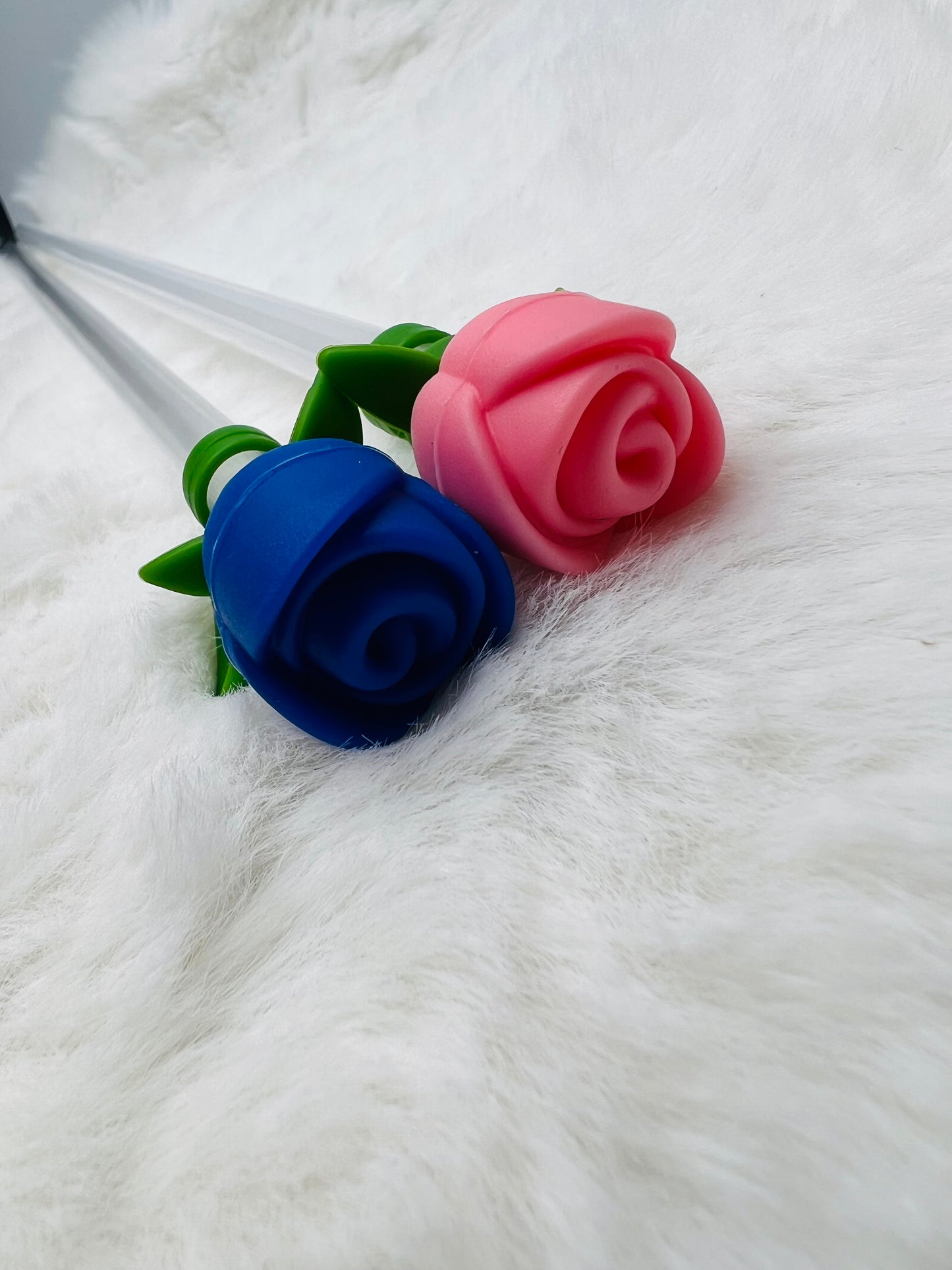 3D Rose straw toppers (silicone)