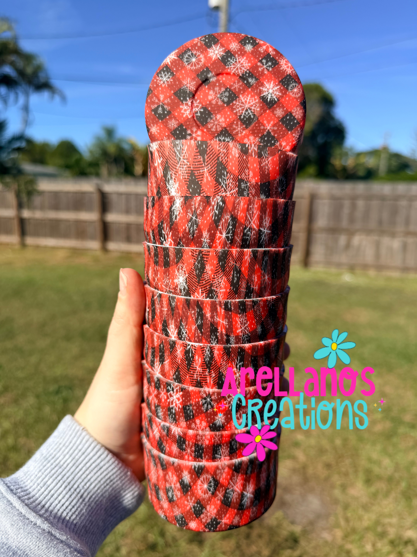 TB-113 red buffalo plaid tumbler boot (1PC)