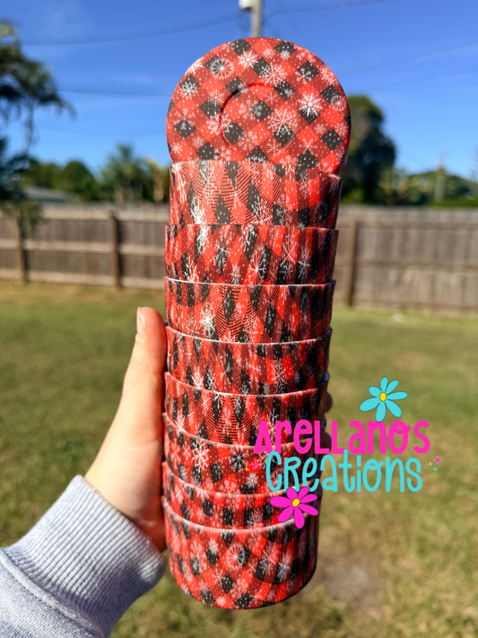 TB-113 red buffalo plaid tumbler boot (1PC)