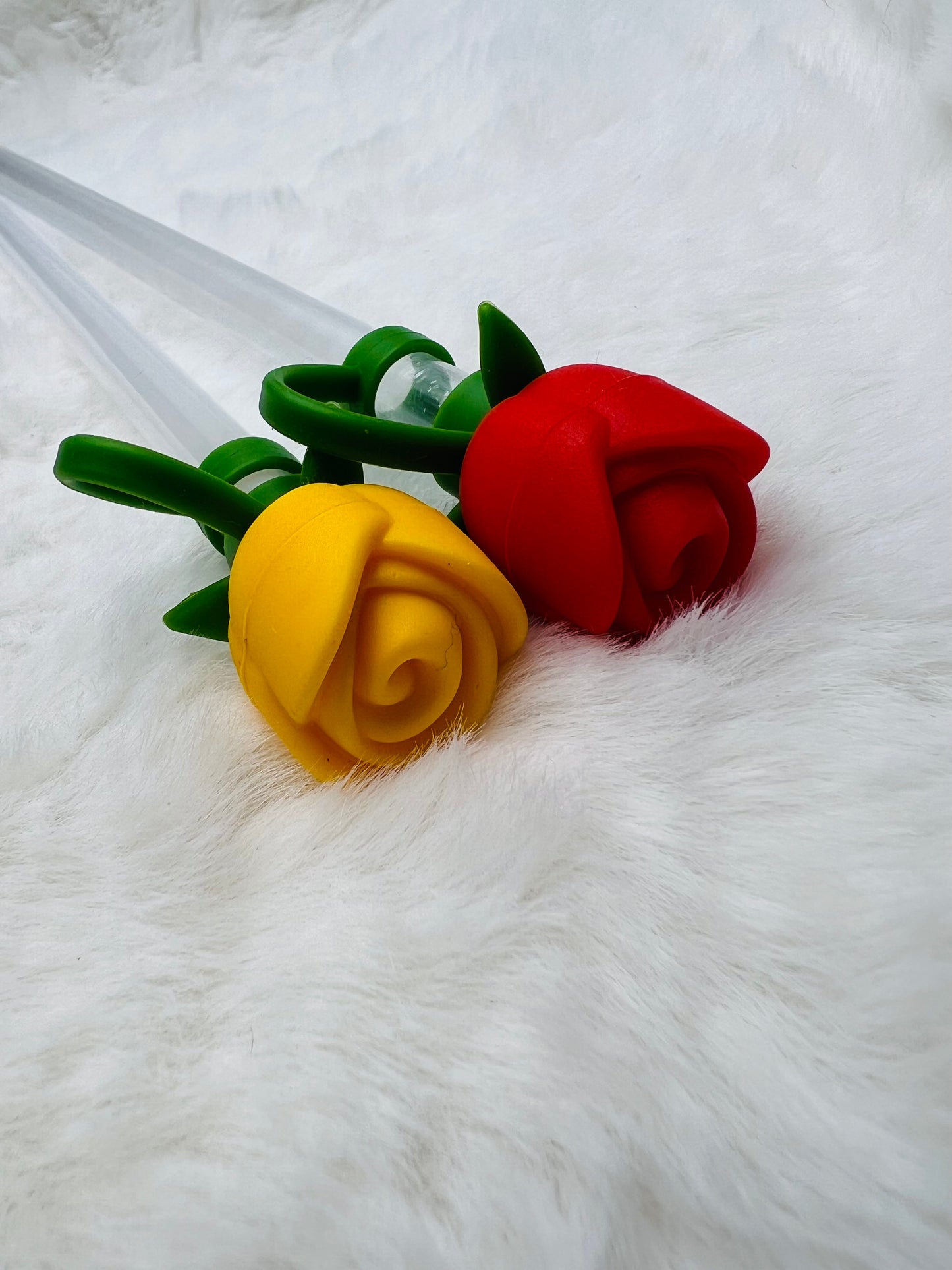 3D Rose straw toppers (silicone)