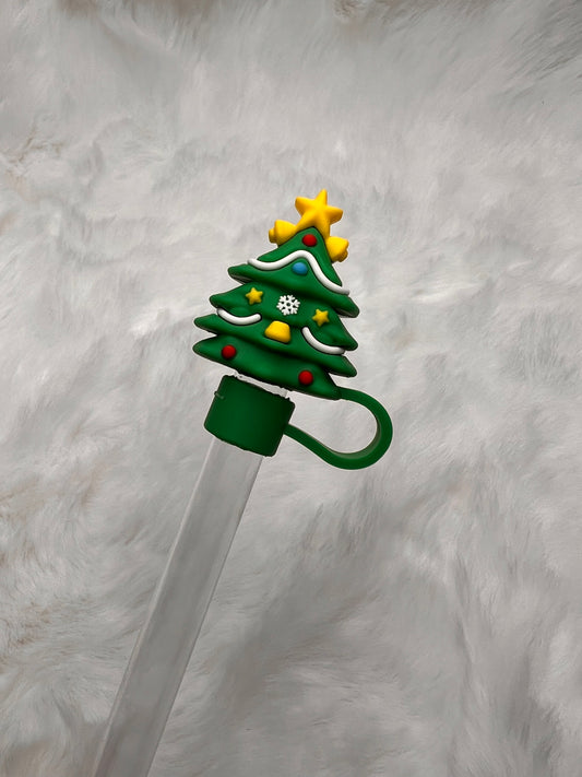 3D Christmas tree straw topper (PVC)