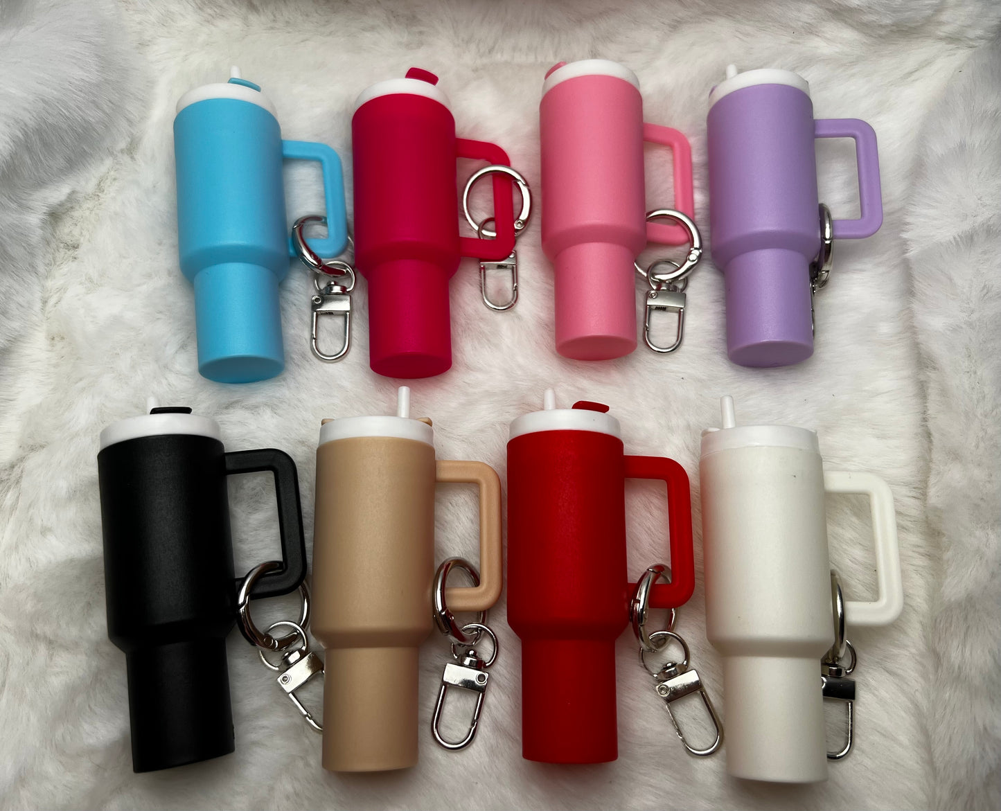 Mini Tumbler keychains/chapstick holders 3" (8 colors)