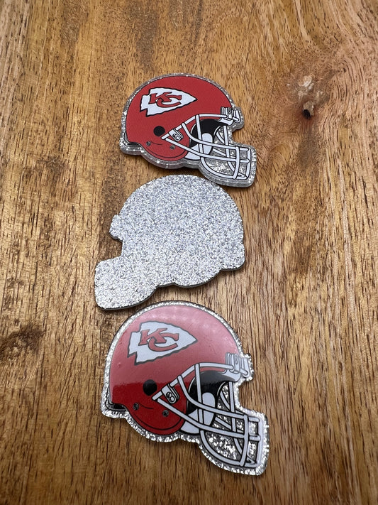 Chief KC Helmet glitter flatback acrylic (sold individually)