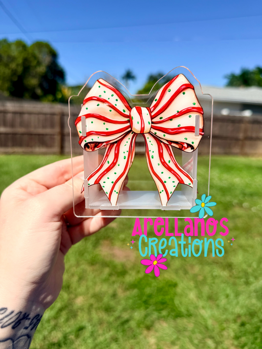 Christmas cake bow - acrylic pen holder