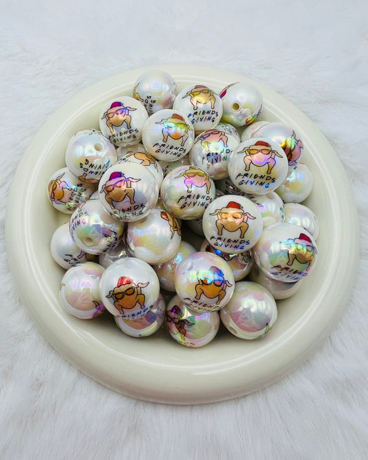 Friendsgiving 20mm AB bubblegum beads