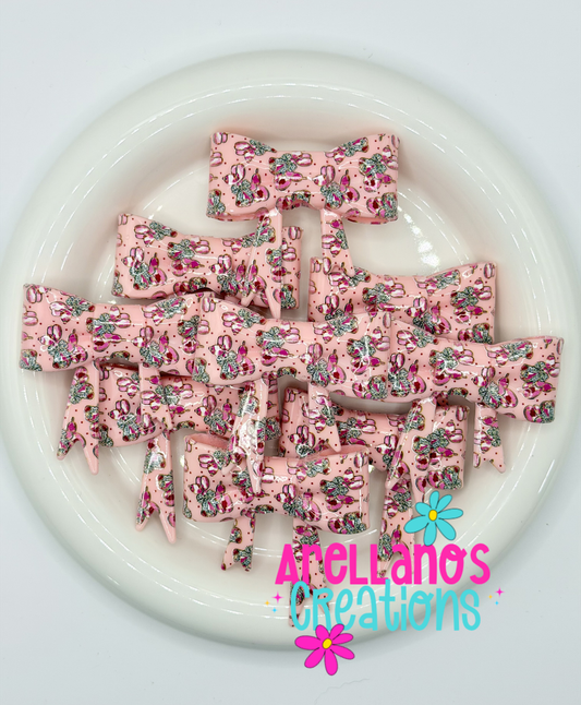 #201 Watercolor Balloon Dog Large Shiny Bow Focal