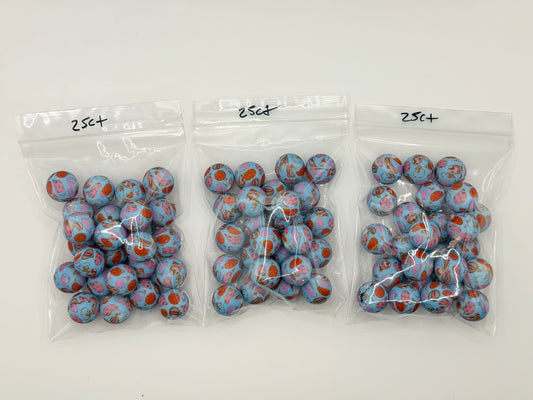 Christmas ornaments 25ct 15mm silicone beads
