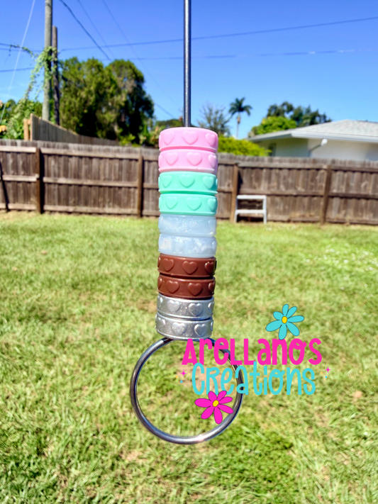 12mm silicone heart spacers (5 different color options)