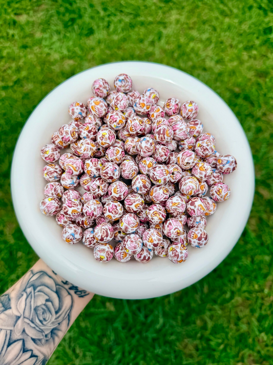 15mm floral mouse & friends silicone beads