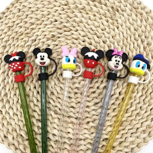 3D Mouse & friends straw toppers (PVC) 6 different characters