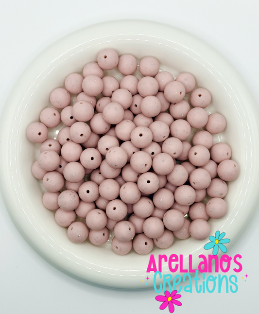 SS-149 15mm Pale Pink Speckled Silicone Bead (1ct)