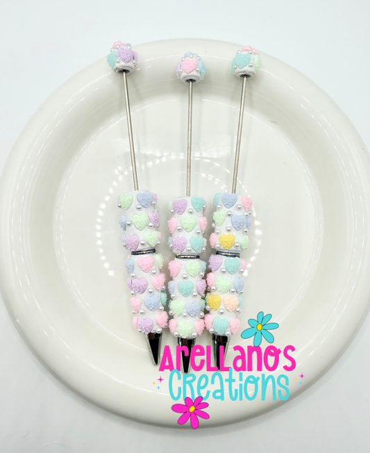 Pastel Hearts - Super Blingy Pens (1PC)