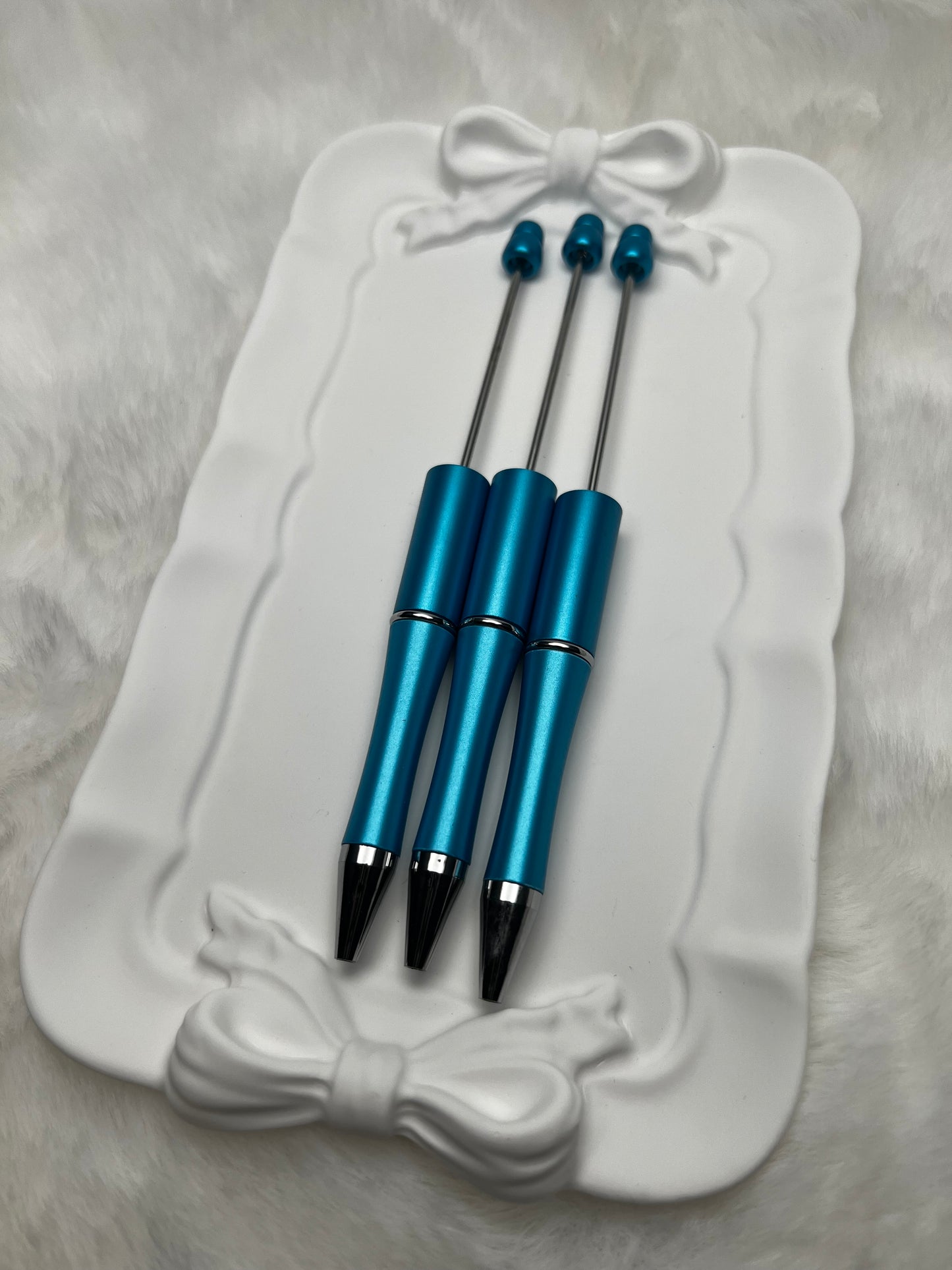 Starlight blue beadable plastic pen