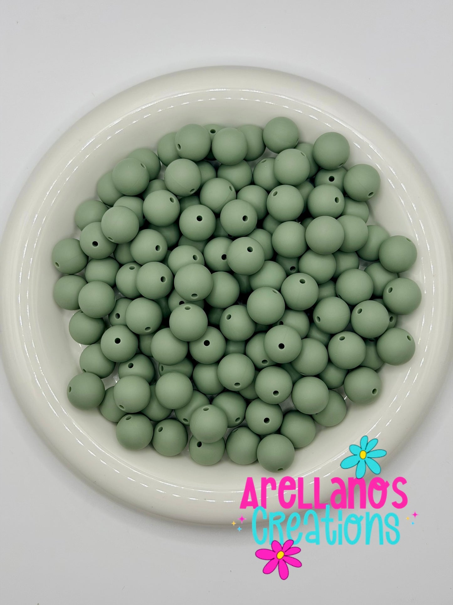 SS-159 Light Sage Green Solid Silicone Beads (1ct)