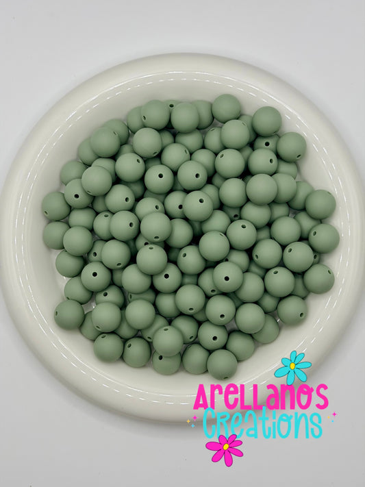 SS-159 Light Sage Green Solid Silicone Beads (1ct)