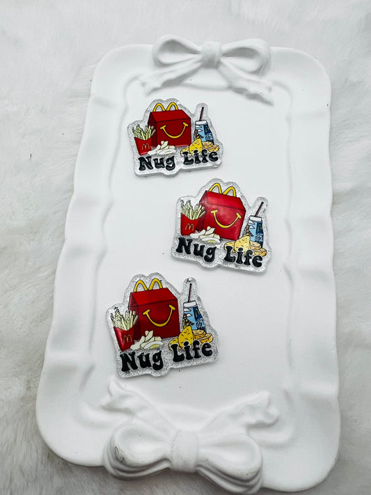 Nug life glitter flatback acrylic