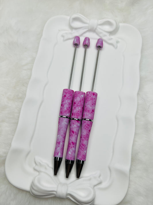 Light pink valentine love beadable pen