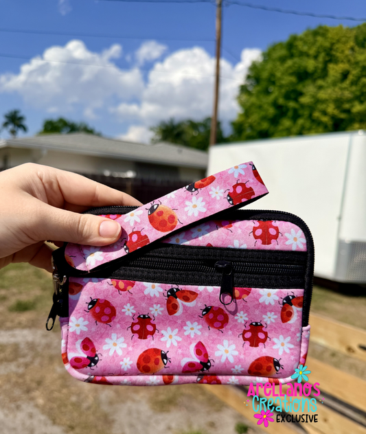 Pink Floral Ladybugs Wristlet Wallet (1ct) EXCLUSIVE
