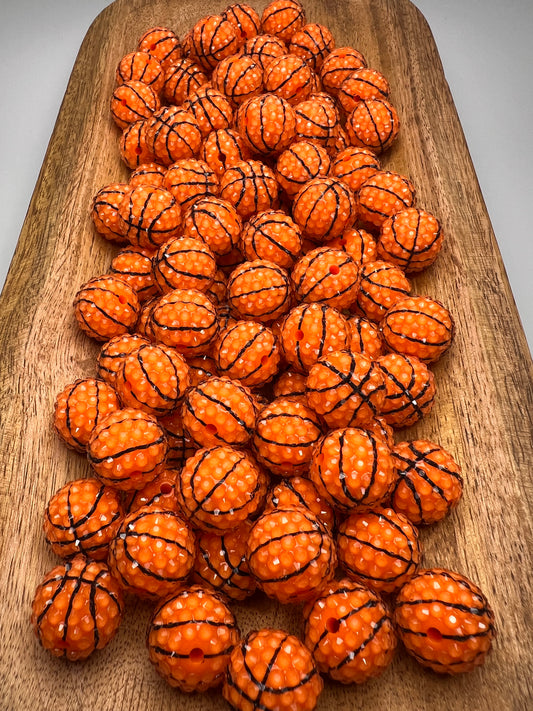 Basketball Rhinestone Beads | 18mm or 20mm (sold individually)