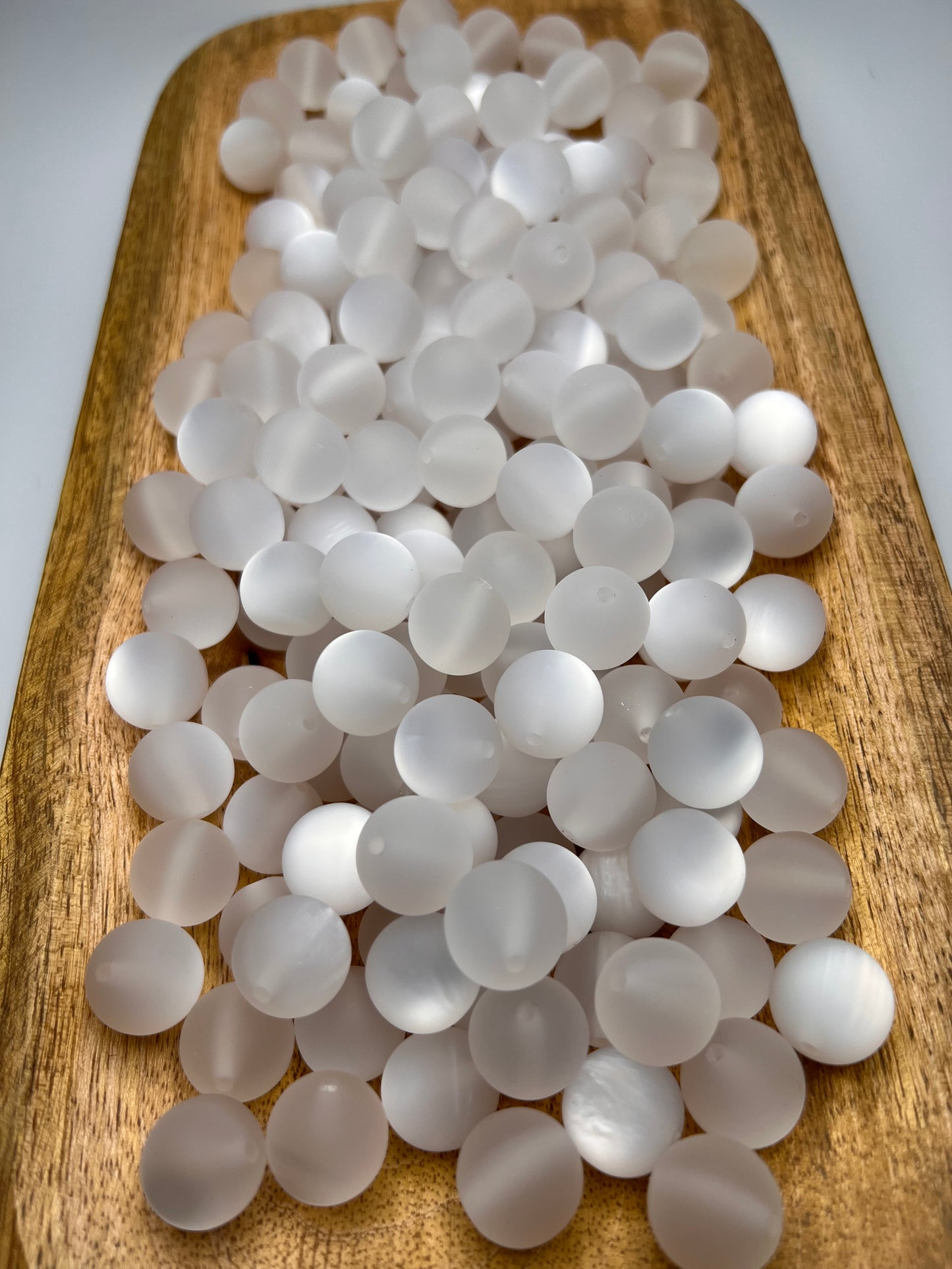 Frosted Cat Eye Acrylic Beads 15mm (Pack of 10) 9 Colors