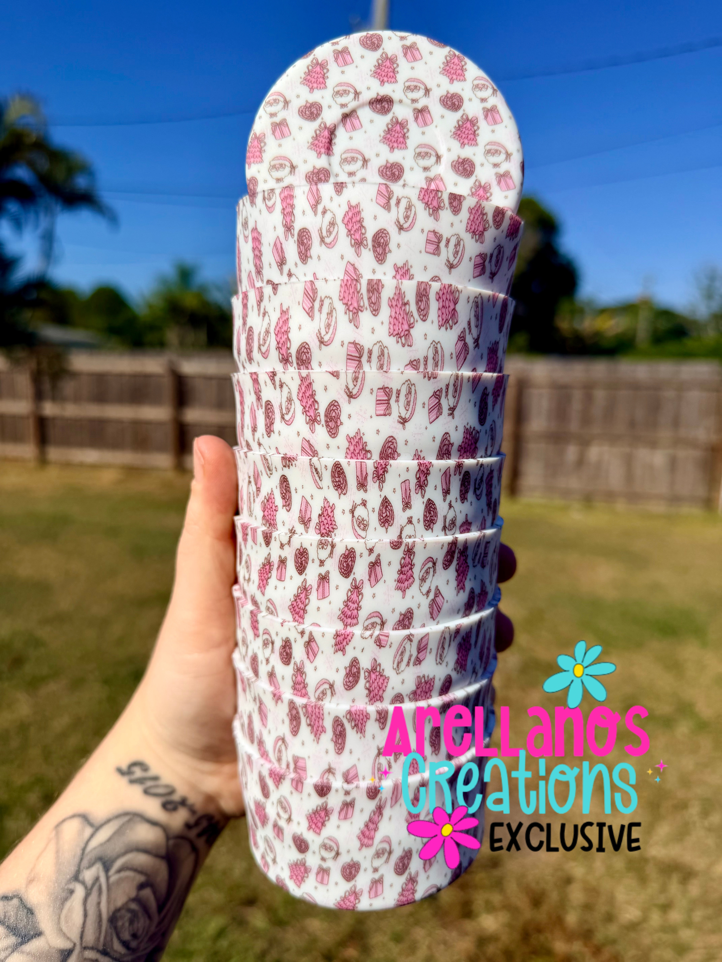 TB-117 Pink Santa baby silicone tumbler boot EXCLUSIVE (1PC)