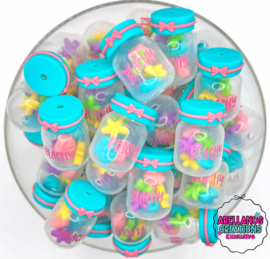 3D Beachy Jar Focal EXCLUSIVE (Seashell/starfish shakers) 1ct