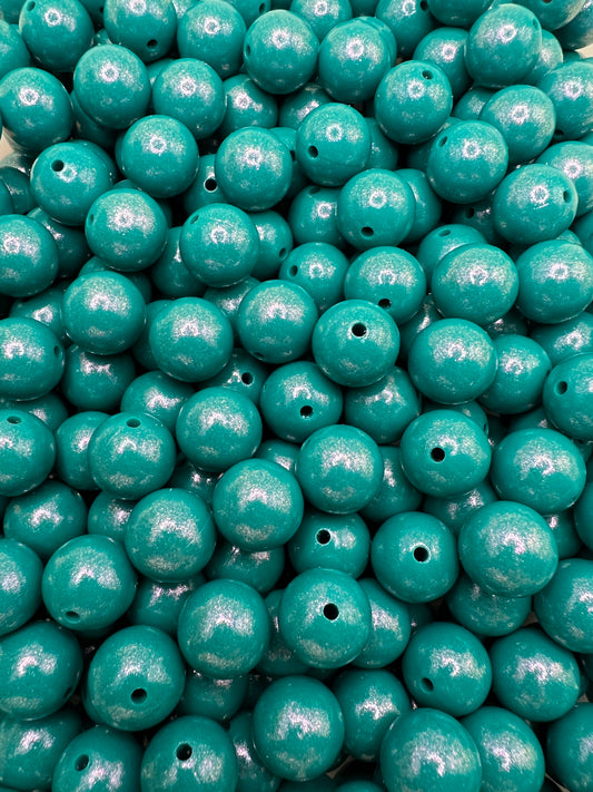 15mm teal opal silicone beads