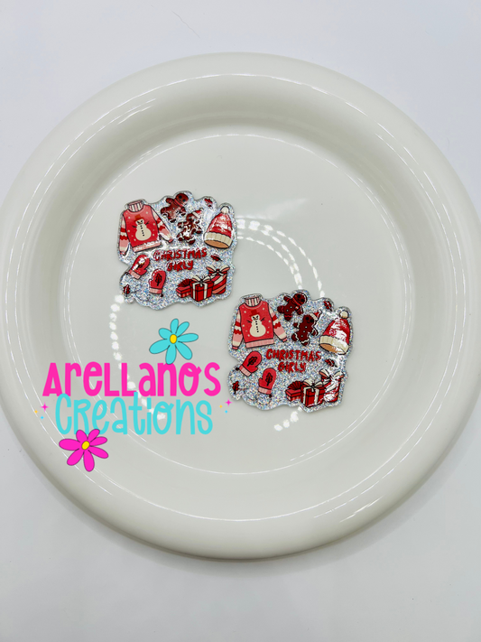 #8 Christmas girly - acrylic flatback