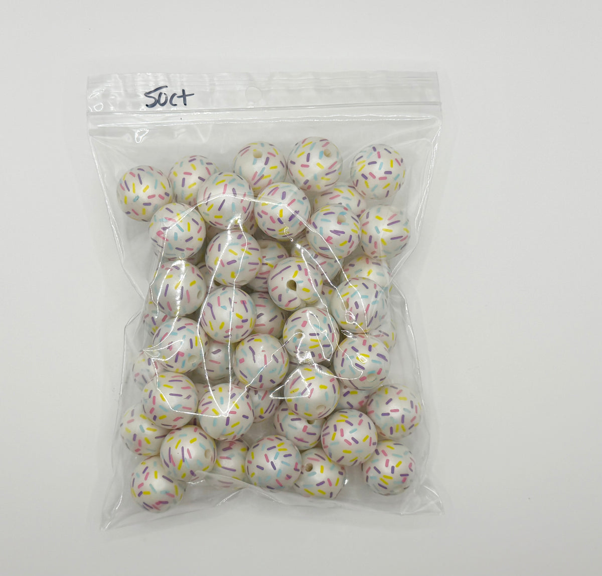 20mm confetti acrylic beads 50ct