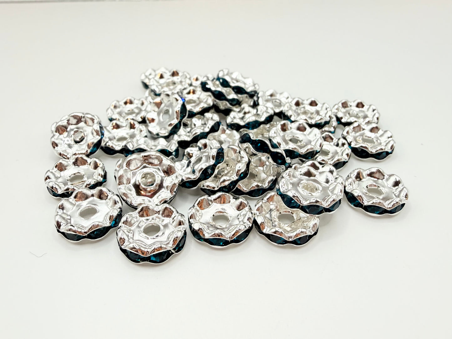 12mm Wavy Rhinestone Spacer Packs (Packs of 25)