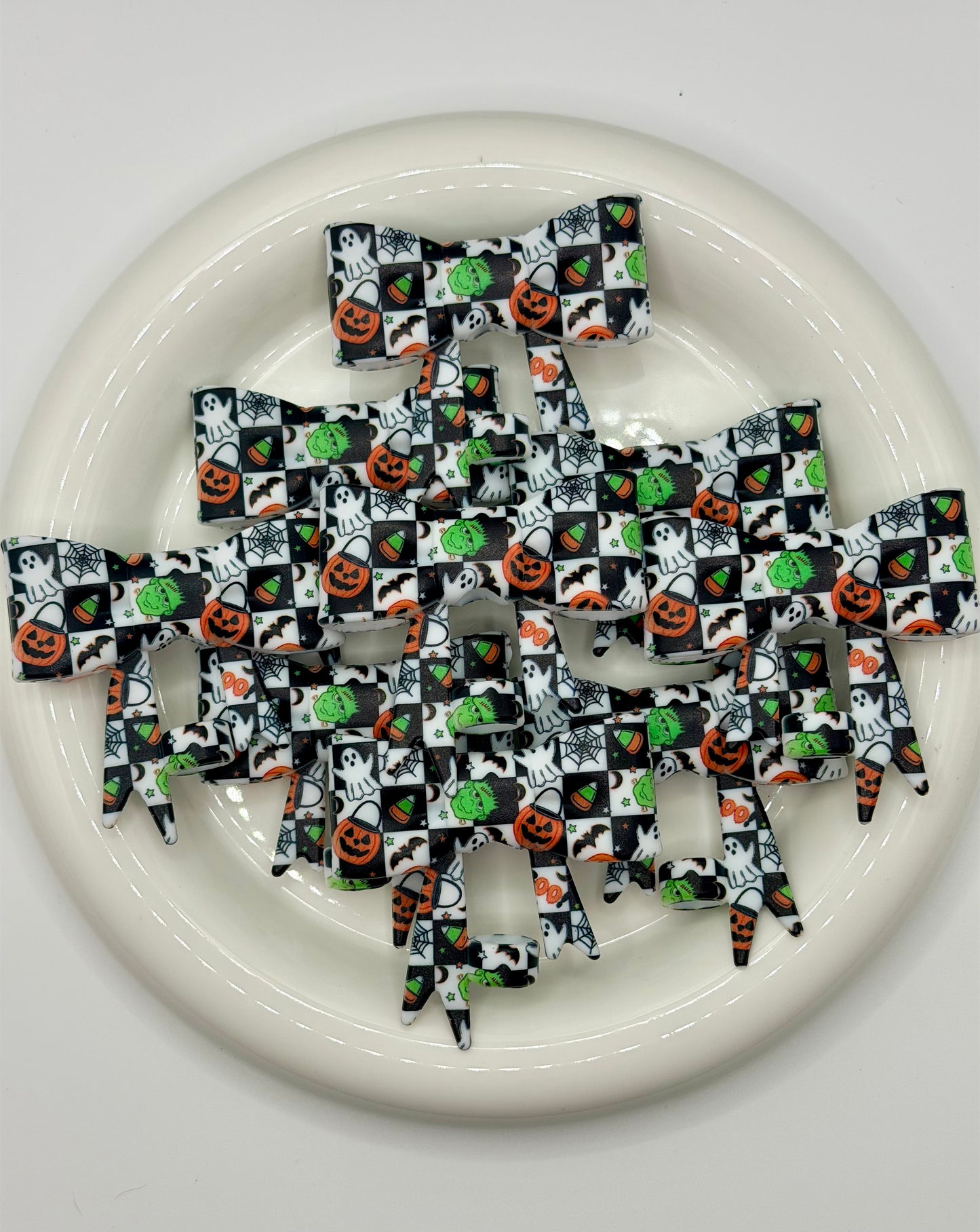 #368 Frankie's Monster Mash Large Bow Straw Topper (1ct)
