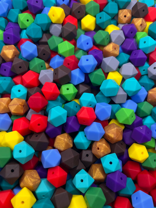 14mm Silicone Hexagon Mix (Pack of 20)