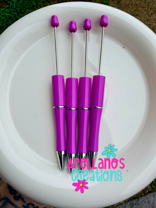 Magenta solid beadable pen (1PC)