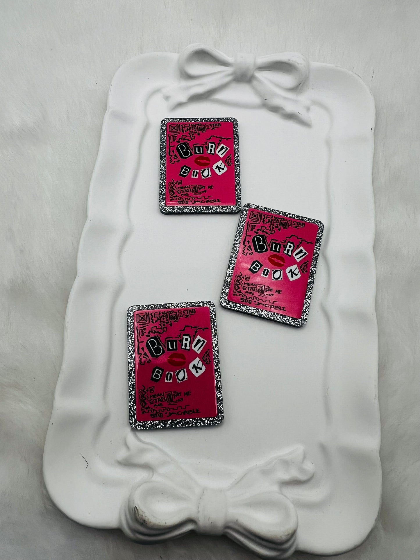 Burn book glitter flatback acrylic