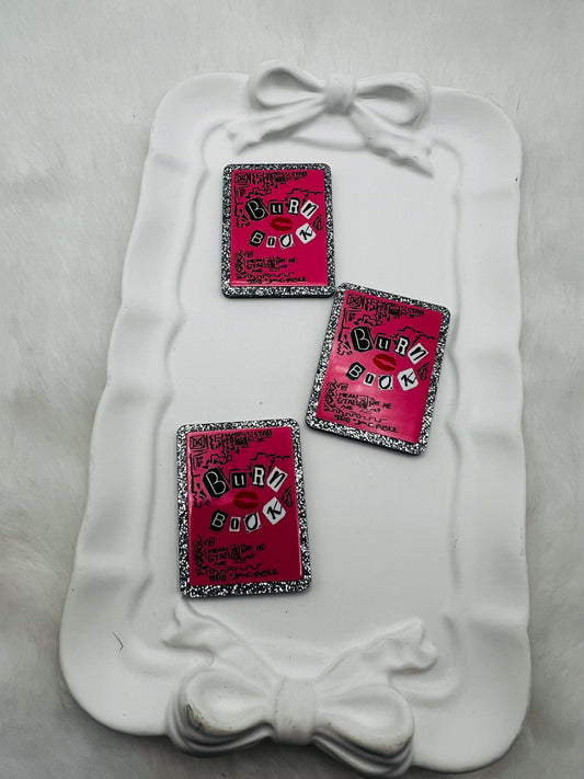 Burn book glitter flatback acrylic