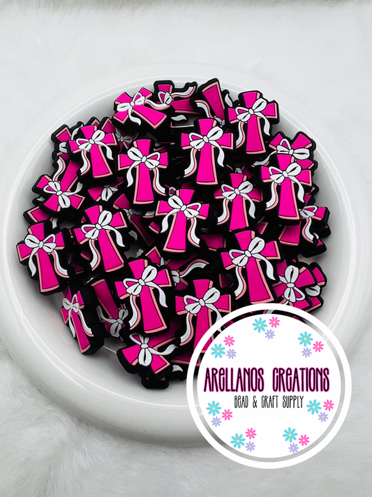 Hot pink bow cross EXCLUSIVE focal