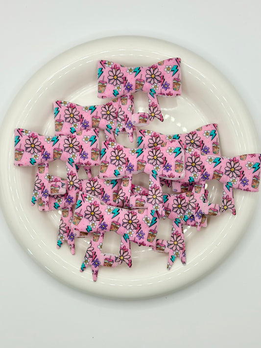 #344 Pink Brew Bliss Large Bow Straw Topper (1ct)