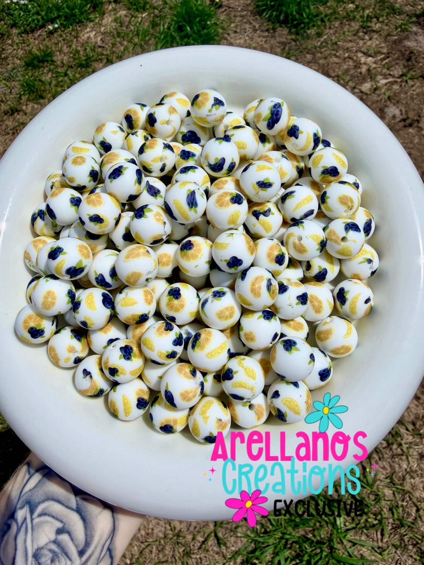 15mm Blueberry Lemonade Silicone Bead (1ct) EXCLUSIVE