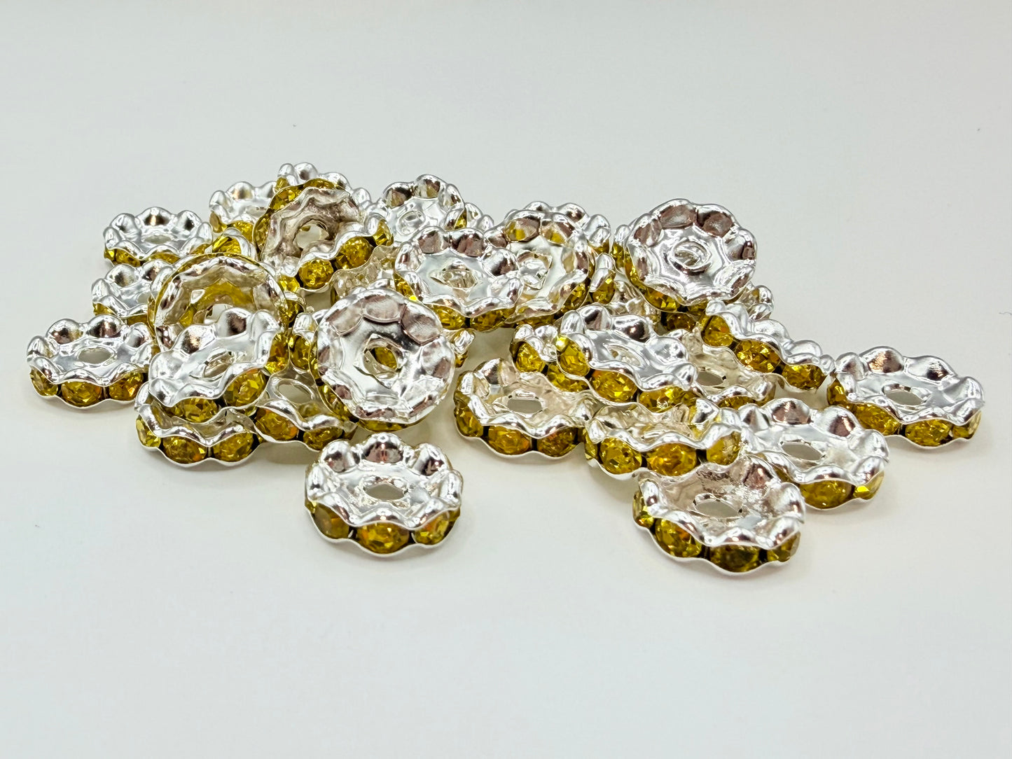 12mm Wavy Rhinestone Spacer Packs (Packs of 25)