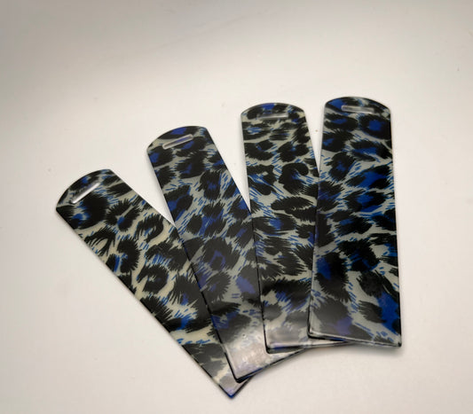 Blue leopard acrylic bookmarks (sold individually)