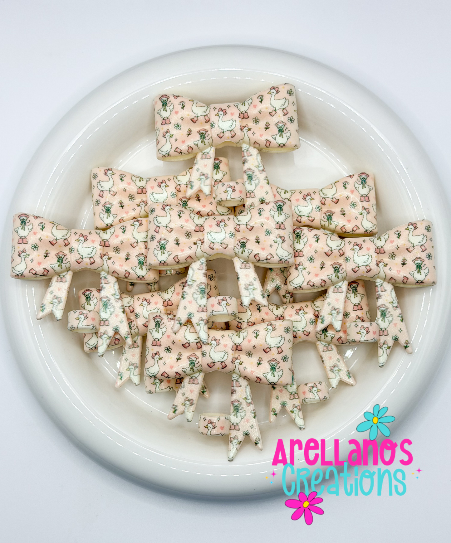 #305 Rain Boots Girly Goose Large Bow Straw Topper (OPAL)