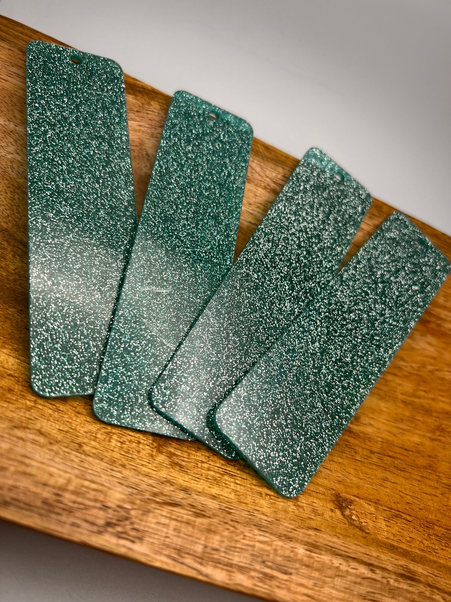 Aqua glitter acrylic bookmarks (sold individually)