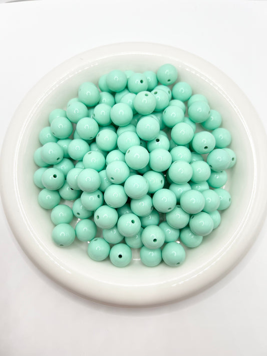 15mm mint liquid silicone beads