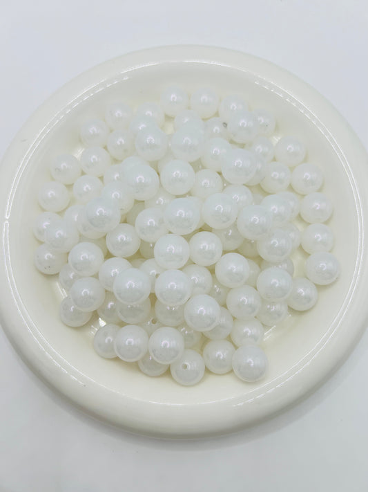 15mm clear pearl opal silicone beads